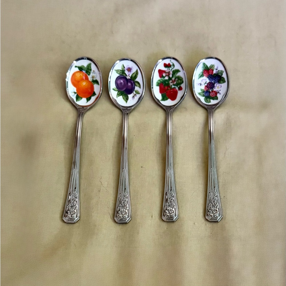 Avon Floral Silver Spoons Set